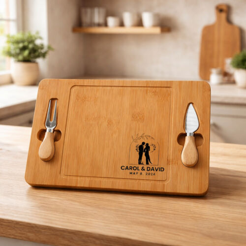Bamboo Cheese Board with Knife Thumbnail