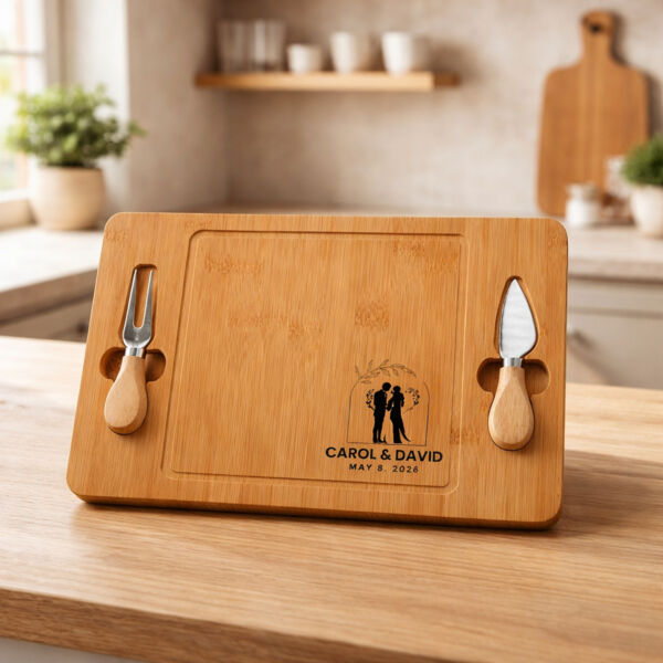 Bamboo Cheese Board with Knife Thumbnail